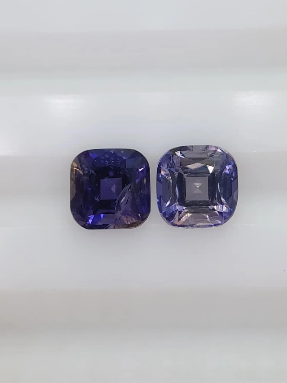 2ct Natural Iolite Pair in Cushion Cut from Madagascar — view 2